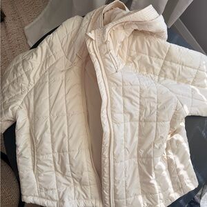 Lightweight Quilted Hooded Jacket - Cream